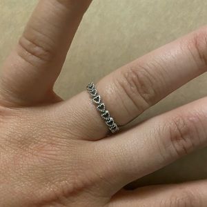 Pandora beaded hearts ring SZ 7 (54)